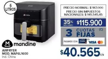 Mandine - AIRFRYER MOD. MAF6L1600