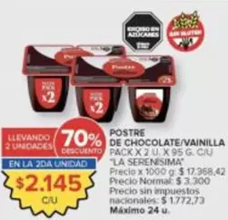 La Serenísima - Postre de Chocolate/Vainilla