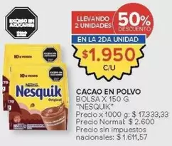 Nesquik - CACAO EN POLVO