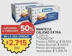 Tonadita - Manteca Calidad Extra