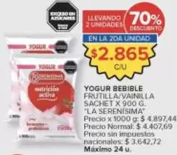 La Serenísima - YOGUR BEBIBLE FRUTILLA/VAINILLA