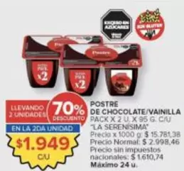 X$ - POSTRE DE CHOCOLATE/VAINILLA