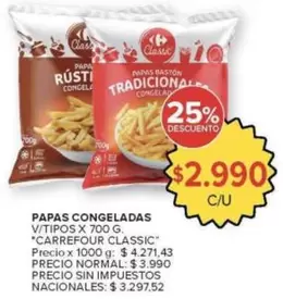 Class - PAPAS CONGELADAS