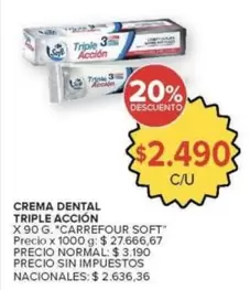 Carrefour - CREMA DENTAL TRIPLE ACCION