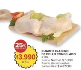 X$ - CUARTO TRASERO DE POLLO CONGELADO