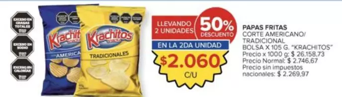 Krachitos - Papas Fritas Corte Americano Tradicional