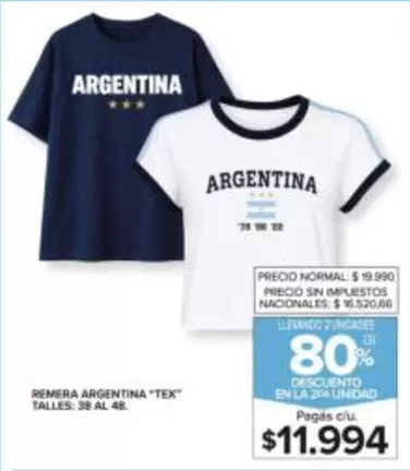 Remera Argentina "Tex"