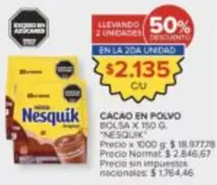 Nesquik - CACAO EN POLVO