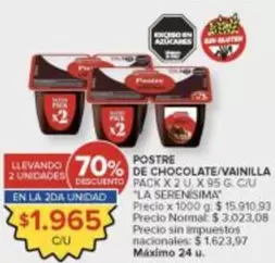 X$ - POSTRE DE CHOCOLATE/VAINILLA
