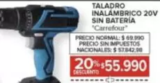 Carrefour - TALADRO INALÁMBRICO 20V SIN BATERÍA