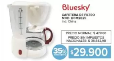 Bluesky - CAFETERA DE FILTRO MOD. BCM2025