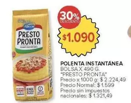 Presto Pronta - POLENTA INSTANTÁNEA