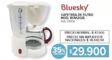 Bluesky - CAFETERA DE FILTRO MOD. BCM2025