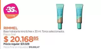 Rimmel - Base hidratante kind & free x 30 ml