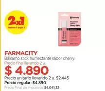 farmacity - Bálsamo stick humectante sabor cherry