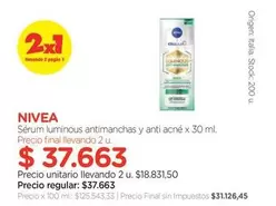 Nivea - Sérum luminous antimanchas y anti acné