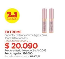 X$ - Corrector radiant extreme high