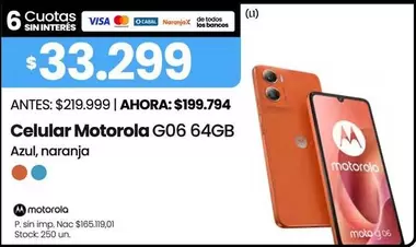 Motorola - Celular G06 64GB