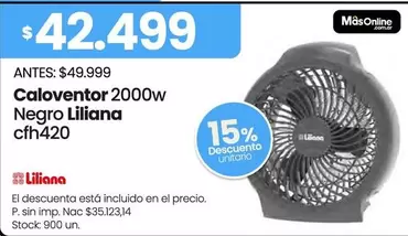 Liliana - Caloventor 2000w Negro cfh420