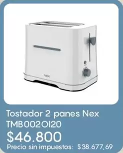 Nex - Tostador 2 panes  TMB002OI20
