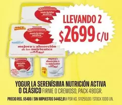 La Serenísima - YOGUR NUTRICION ACTIVA O CLASICO FIRME O CREMOSO