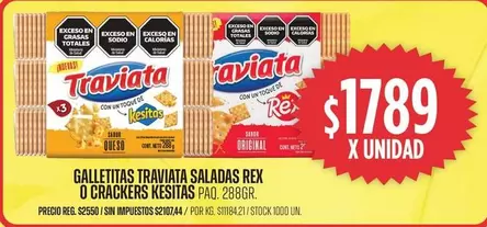 Traviata - GALLETITAS TRAVIATA SALADAS REX O CRACKERS KESITAS