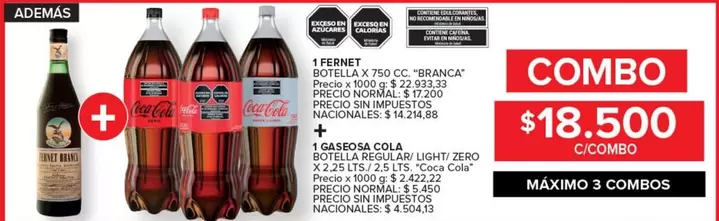 Coca cola - FERNET + GASEOSA COLA