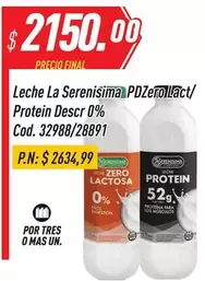 Mas - Leche La Serenisima PDZero Lact/Protein Descr 0% Cod. 32988/28891