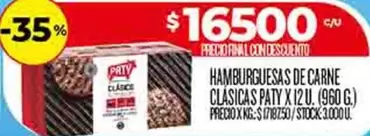 Paty - Hamburguesas de Carne Clásicas