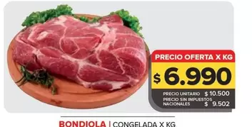 X$ - BONDIOLA CONGELADA