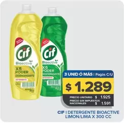 Cif - DETERGENTE BIOACTIVE LIMON/LIMA X 300 CC