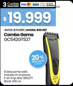 GAMA - Combo Gama GC542GT527