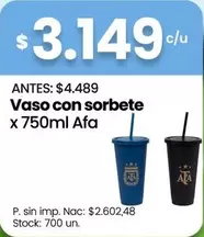 X$ - Vaso con sorbete x 750ml