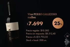 Malbec - VINO PERRO CALLEJERO malbec