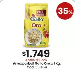 Gallo Oro - Arroz parboil, x 1 Kg. Cod. 561454