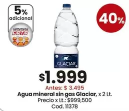 Glaciar - Agua mineral sin gas