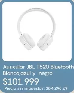JBL - Auricular T520 Bluetooth