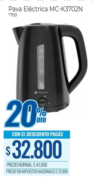 MasterChef - Pava Eléctrica MC-K3702N