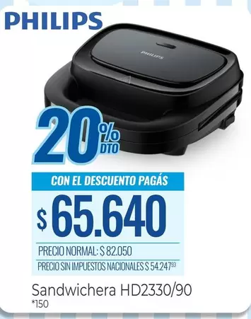 Philips - Sandwichera HD2330/90