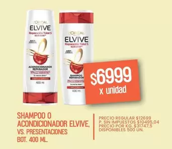 Elvive - SHAMPOO O ACONDICIONADOR
