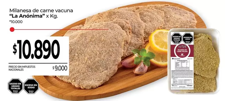 La Anónima - Milanesa de carne vacuna