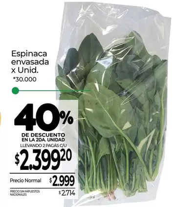 X$ - Espinaca envasada