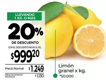 X$ - Limón granel