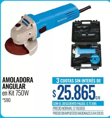 Gamma - AMOLADORA ANGULAR en Kit 750W *590