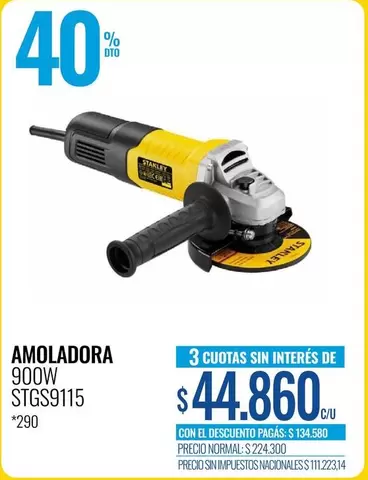Stanley - amoladora 900W STGS9115