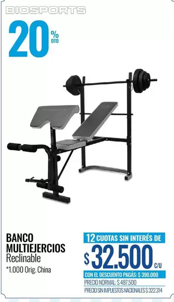 Banco Multiejercicios Reclinable