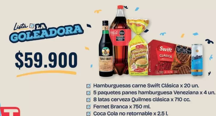 Coca cola - Hamburguesas, panes, cerveza, Fernet y Coca Cola
