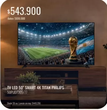 Philips - TV LED 50" SMART 4K TITAN