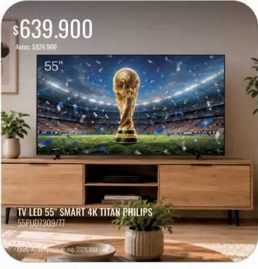 Philips - TV LED 55" SMART 4K TITAN 55PUD7309/77