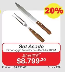 Simonaggio - Set Asado Tenedor con Cuchilla 20CM